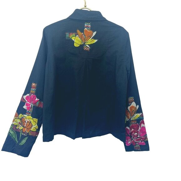 Sara Studio Art Deco Funky Boho Ladie's Embroidered SMALL Jacket Patchwork - Picture 2 of 7